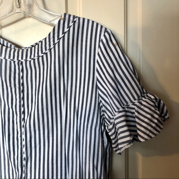 Banana Republic Striped Flutter Sleeve Top - Picture 7 of 8